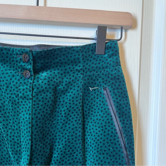 VINTAGE Escada by Margaretha Ley Green Velvet Pants Luxury Brand - Picture 2 of 8
